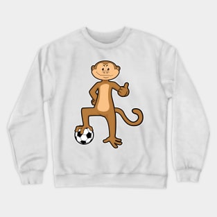 Monkey at Sports with Soccer ball Crewneck Sweatshirt